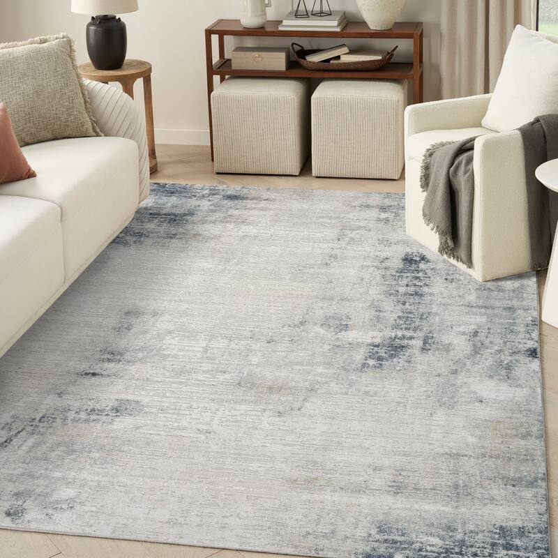 Nourison Dekor Indoor only Abstract Area Rug - Grey/Navy - 7'10" x 9'10"