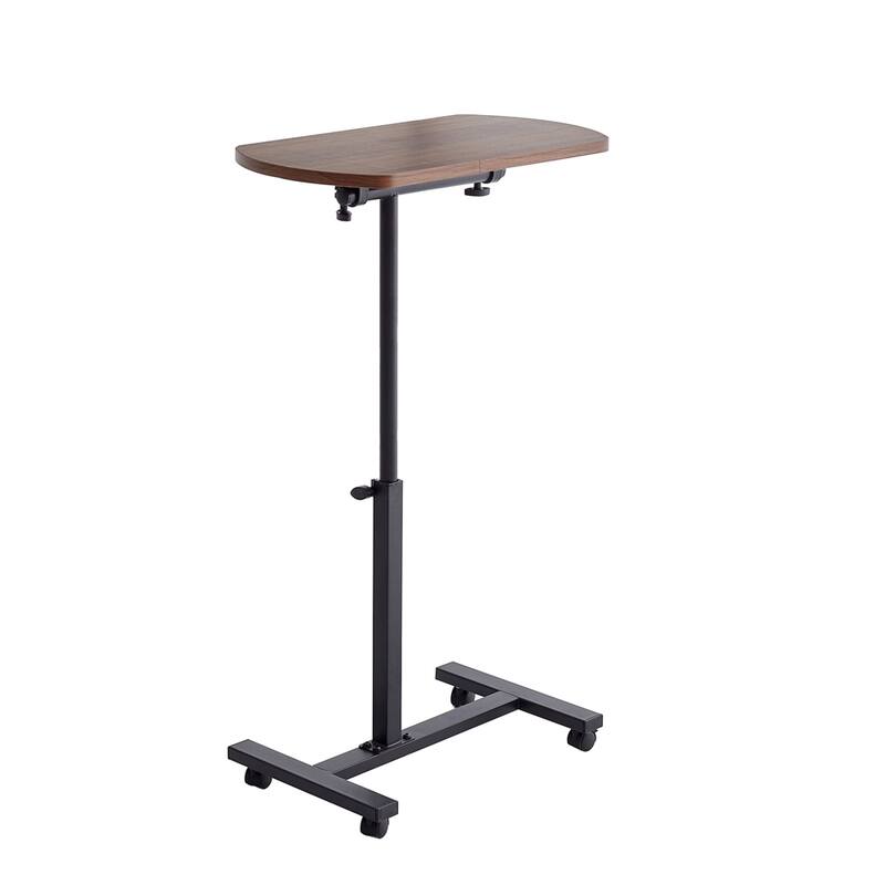 Height Adjustable Sofa Side Table with Metal Frame,Laptop Holder