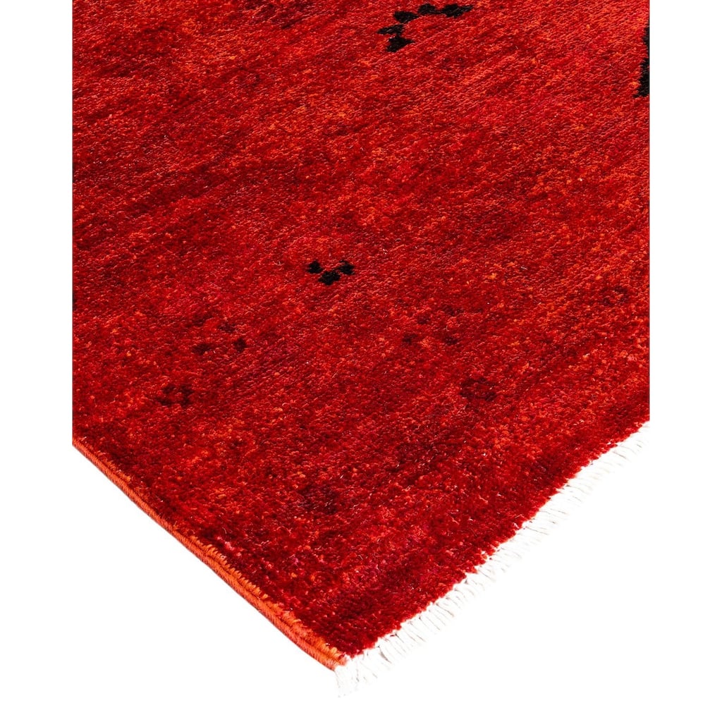 Fine Vibrance, One-of-a-Kind Handmade Area Rug - Orange, 6' 1" x 9' 10" - 6' 1" x 9' 10"