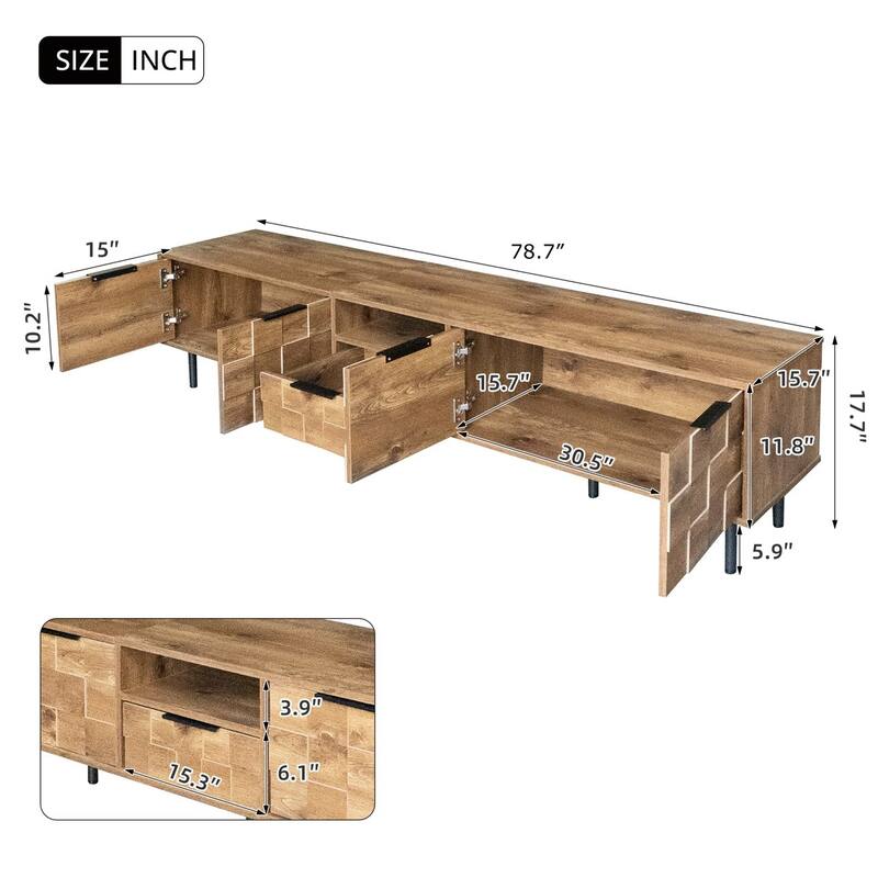 78" TV Stand for 85 75 65 Inch TV with Storage