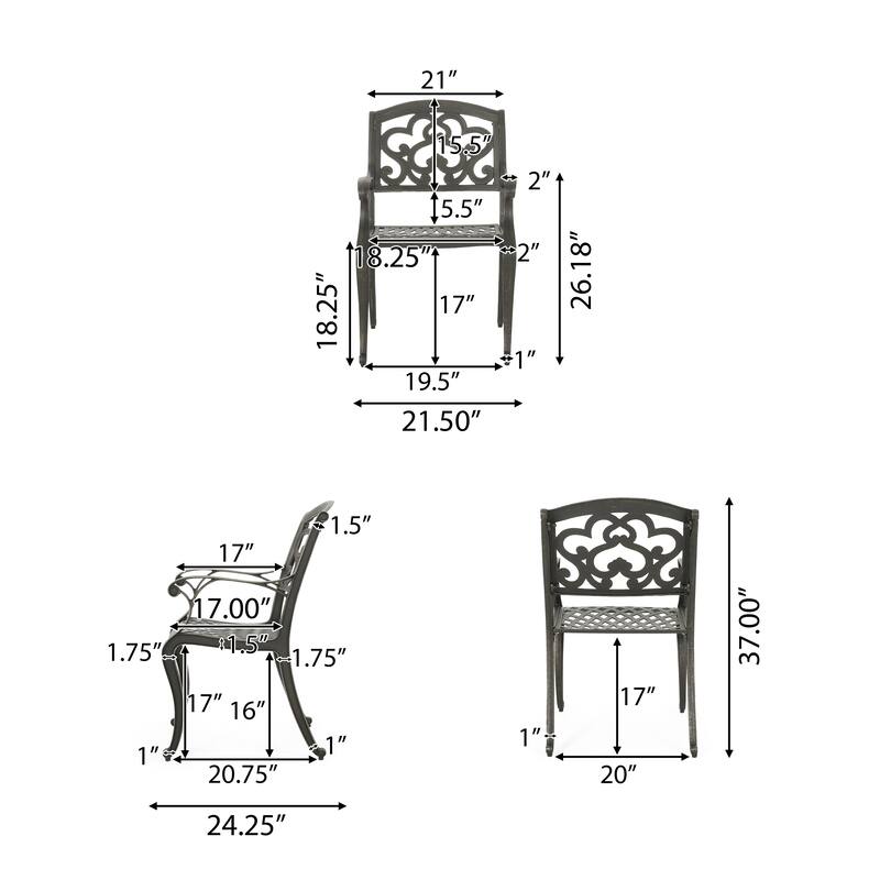 Abigal Outdoor Copper Cast Cast Aluminum Rustic Dining Collection by Christopher Knight Home