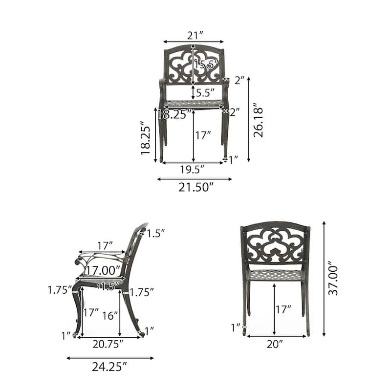 Austin Outdoor 7-piece Cast Aluminum Rectangle Dining Set by Christopher Knight Home