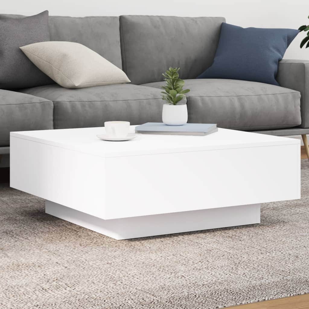 vidaXL Coffee Table with LED Lights Couch End Side Desk Living Room Furniture