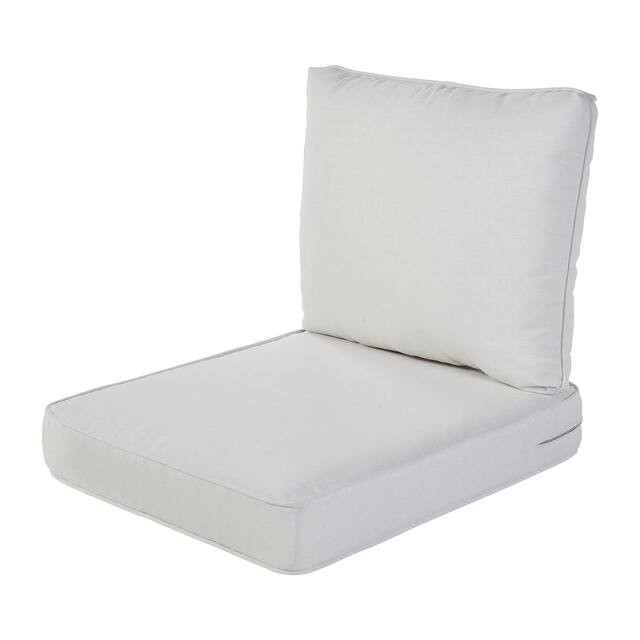 Haven Way Universal Outdoor Deep Seat Lounge Chair Cushion Set - 24x24 - Linen