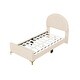 preview thumbnail 14 of 52, Bedroom Velvet Fabric Bed Frame with Classic Semi-circle Shaped Headboard and Metal Legs, Upholstered Platform Bed for Kids