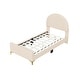 preview thumbnail 4 of 7, Beige Twin Size Upholstered Platform Bed with Classic Semi-circle Shaped Headboard and Stylish Metal Legs