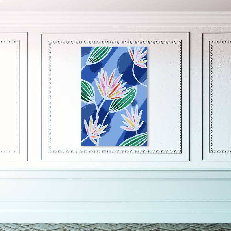 Wynwood Studio Canvas Floral and Botanical Water Flora Blue and Modern & Contemporary Wall Art Canvas Print - 45 x 30