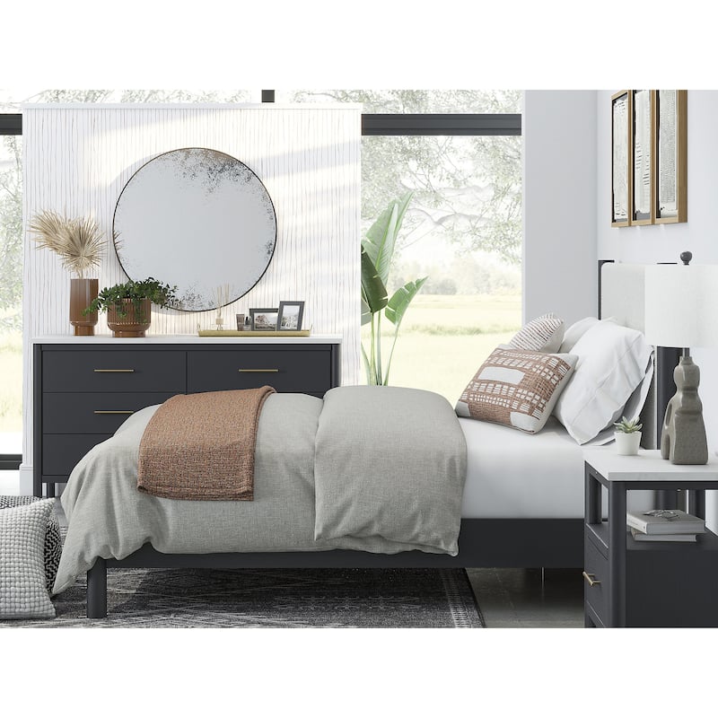 Signature Design by Ashley Cadmori Upholstered Panel Platform Bed