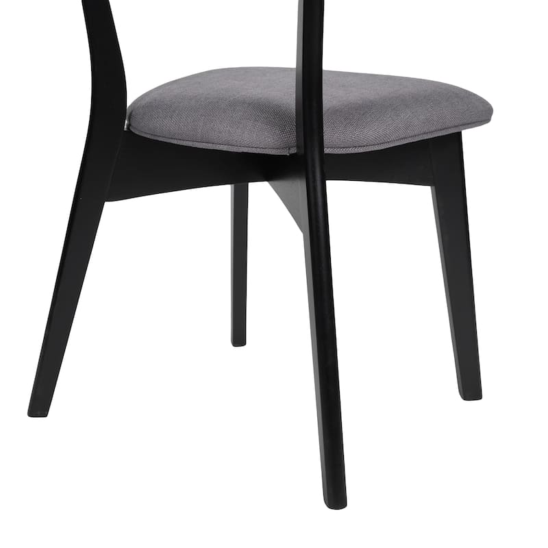 Chazz Mid-Century Modern Upholstered Rubberwood Dining Chairs (Set of 2) by Christopher Knight Home