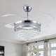 preview thumbnail 1 of 62, 48-Inch Crystal Fandelier with 4 Retractable Blades, Dimmable LED, App and Remote Control - 48 Inches Nickle2
