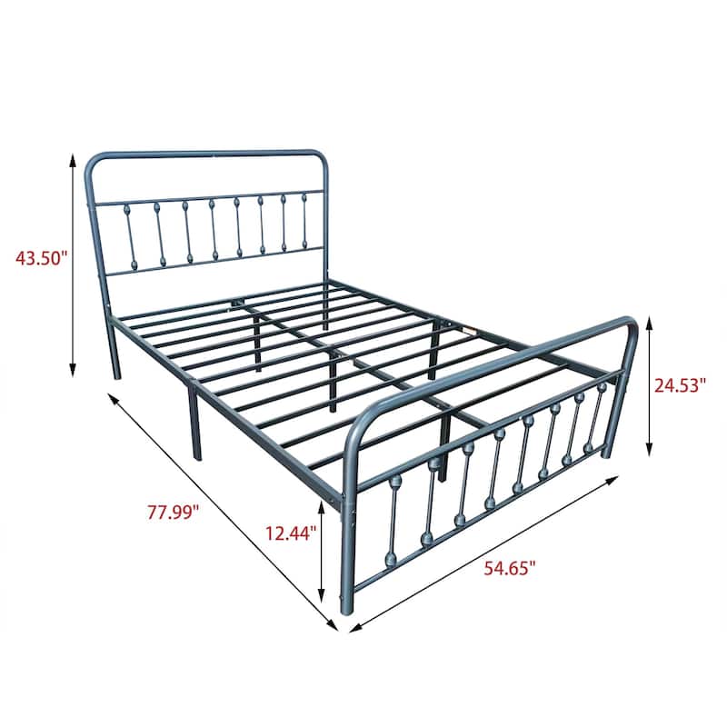 NNV Vintage Platform Metal California King Bed Frame, Easy Assembly