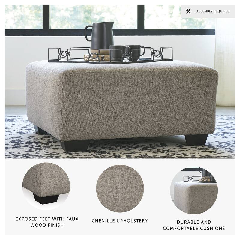Ballinasloe Oversized Ottoman - Platinum