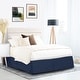 preview thumbnail 21 of 44, Nestl Pleated 14 inch Tailored Drop Bed Skirt - Soft Double Brushed Premium Microfiber Ruffle Bed Skirt California King - Navy Blue
