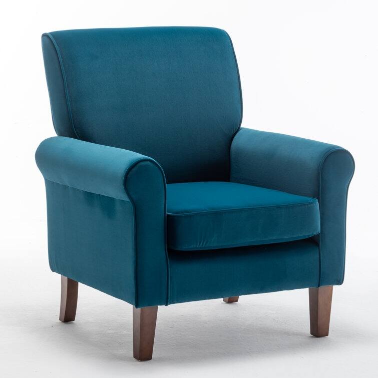 Classic Kentin Velvet Armchair - Greenish Blue