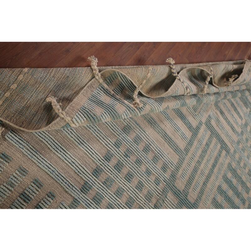 Earth Tone Moroccan Modern Area Rug Hand-Knotted Wool Carpet - 8'0"x 10'10"