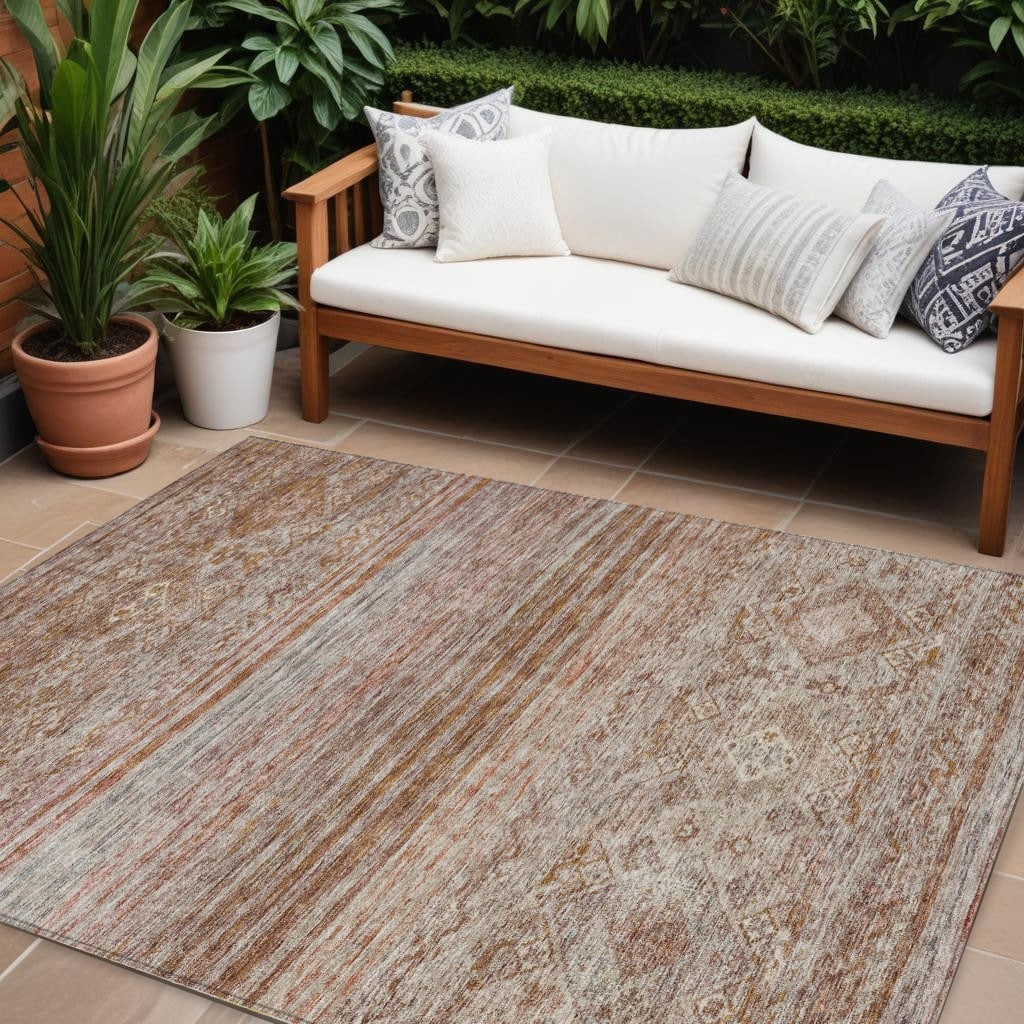 HomeRoots Floral Transitional Rectangle Outdoor Rug