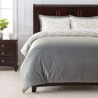 Chanasya Reversible Microfiber Velvet Foliage Leaves 5-Piece Duvet Cover Set