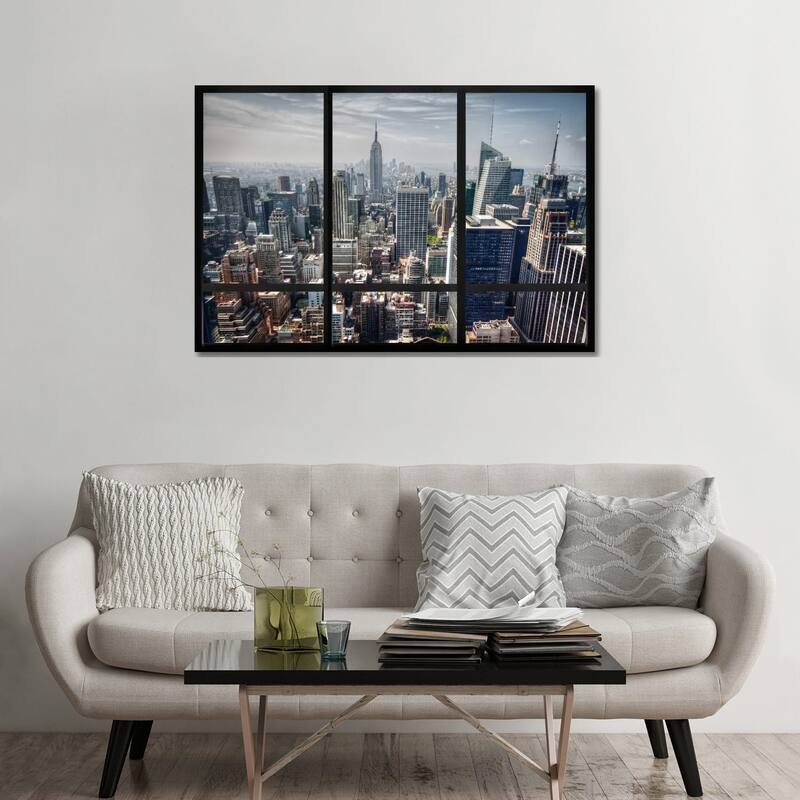 iCanvas "New York City Skyline Window View" by Unknown Artist Canvas Print - 32x48x1.5