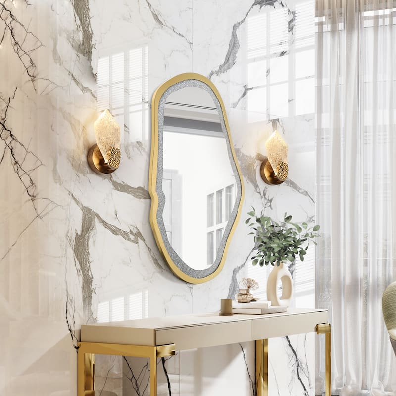 Modern Gold LED Wall Sconce Glam Art Deco Vanity Light
