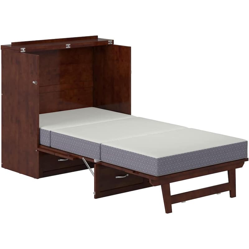 Twin XL Murphy Bed Chest - Solid Wood Storage Bed - Space Saving Design - Furniture