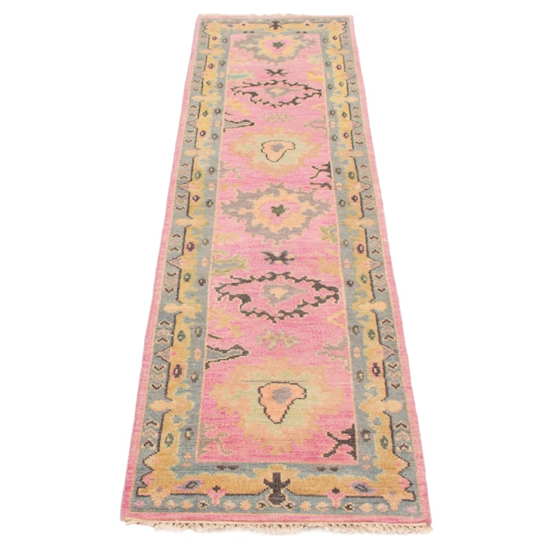 ECARPETGALLERY Hand-knotted Modern Oushak Violet Wool Rug - 2'6 x 9'10