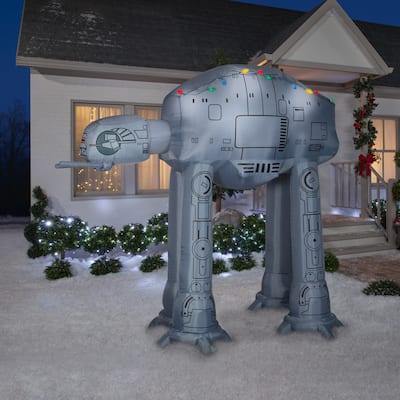 Gemmy Christmas Airblown Inflatable AT w/Light String Giant Star Wars, 8 ft Tall, Multi