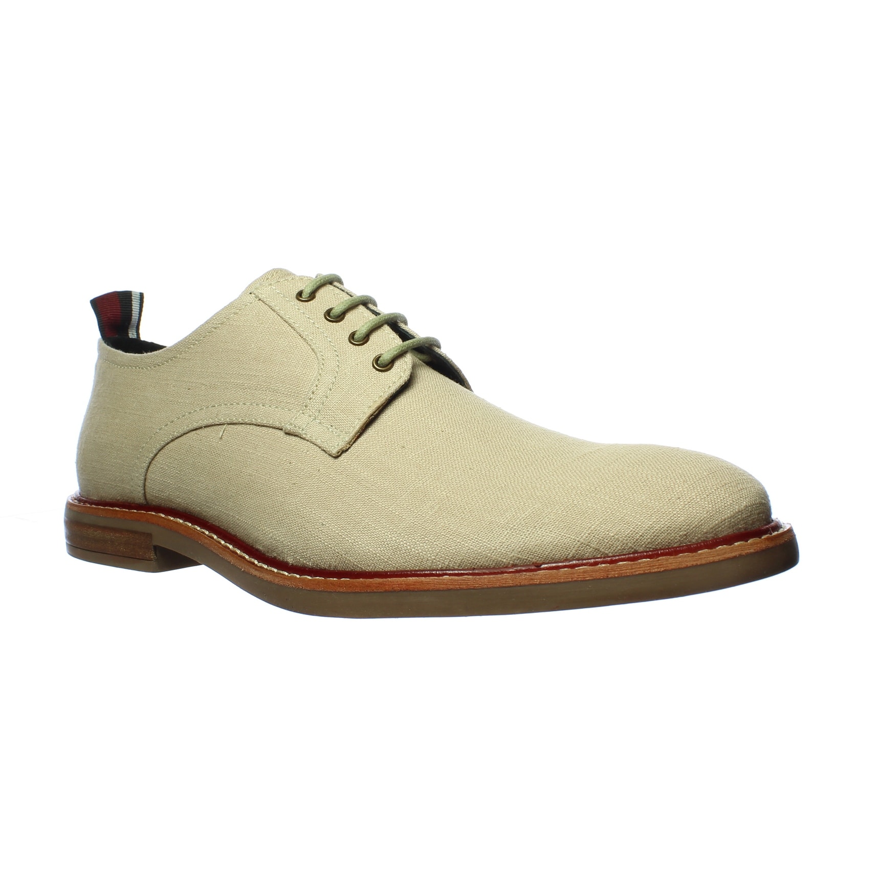 Shop Ben Sherman Mens Birk Plain Toe Natural Linen Oxford Dress