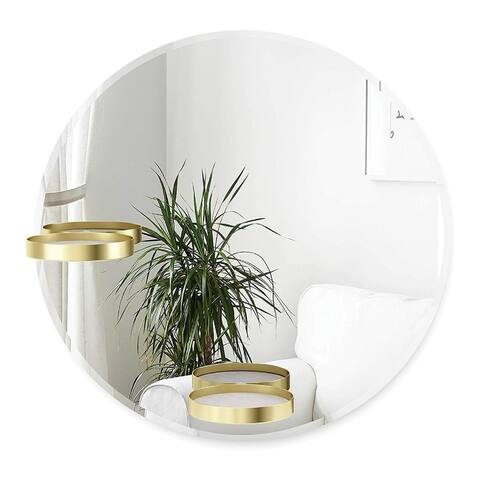 Umbra Perch 24-Inch Wall Mirror (Brass) - White - 24"