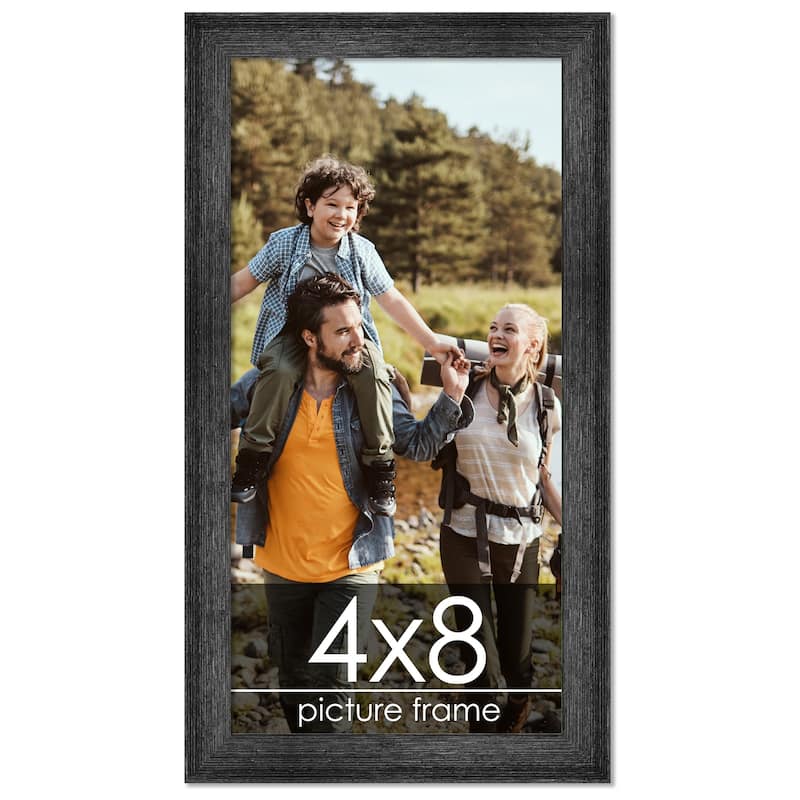 4x8 Distressed/Aged Black Wood Picture Frame UV Acrylic, Foam Board