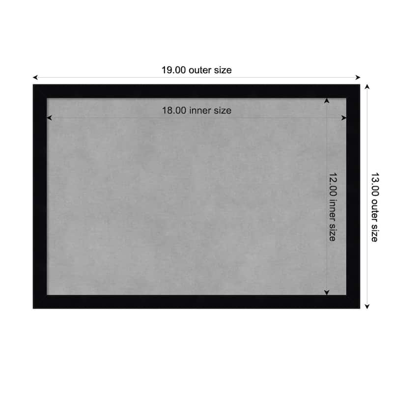 Amanti Art Svelte Noir Black Framed Magnetic Board - Board Size 18x12