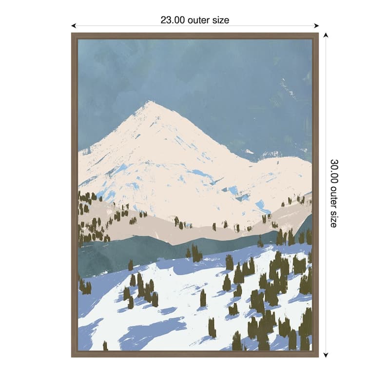 Bunny Slopes II by Jacob Green Framed Canvas Wall Art Print - Sylvie Dark Gold - 23 x 30 in