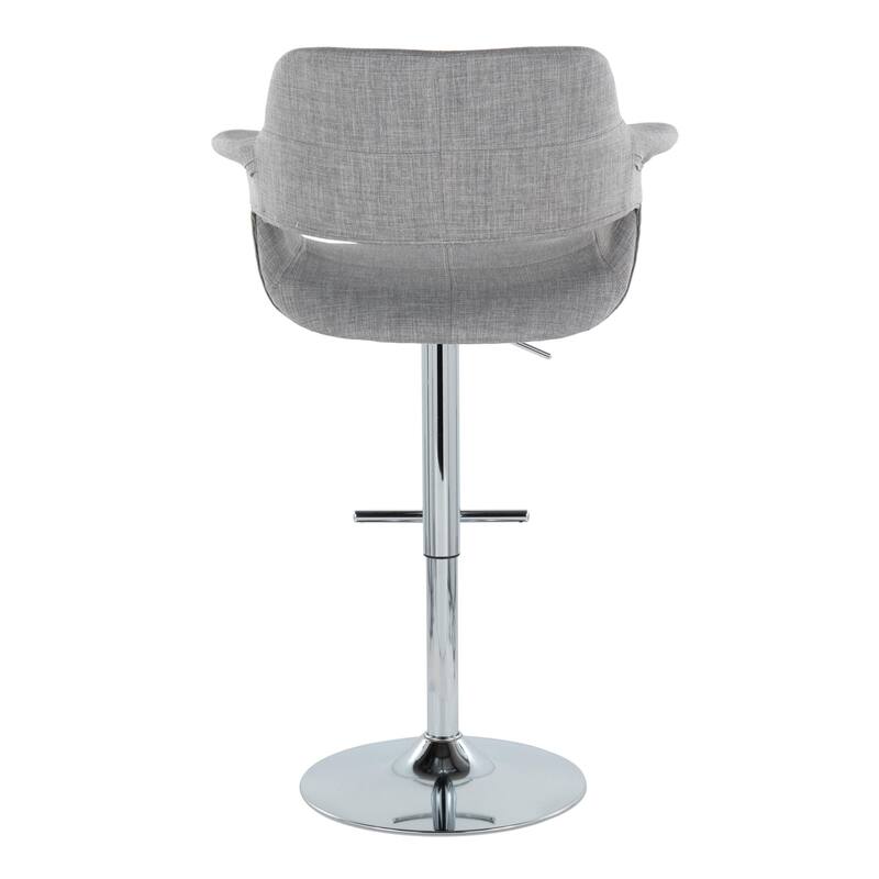 Lumisource Barstool with Swivel in Black and Charcoal, Set of 2 - 19"Lx23.5"Wx39-47.5"H