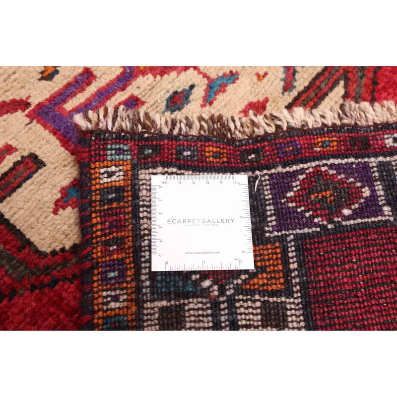 ECARPETGALLERY Hand-knotted Melis Vintage Red Wool Rug - 4'4 x 10'6