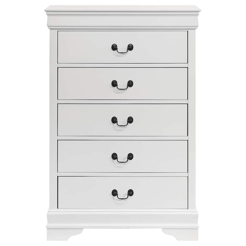 Louis Philippe 5-drawer Bedroom Chest White