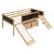 preview thumbnail 10 of 17, Contemporary Design Twin size Loft Bed Wood Bed with Double-sided Chalkboard, Sturdy Construction & Unique Design, Natural