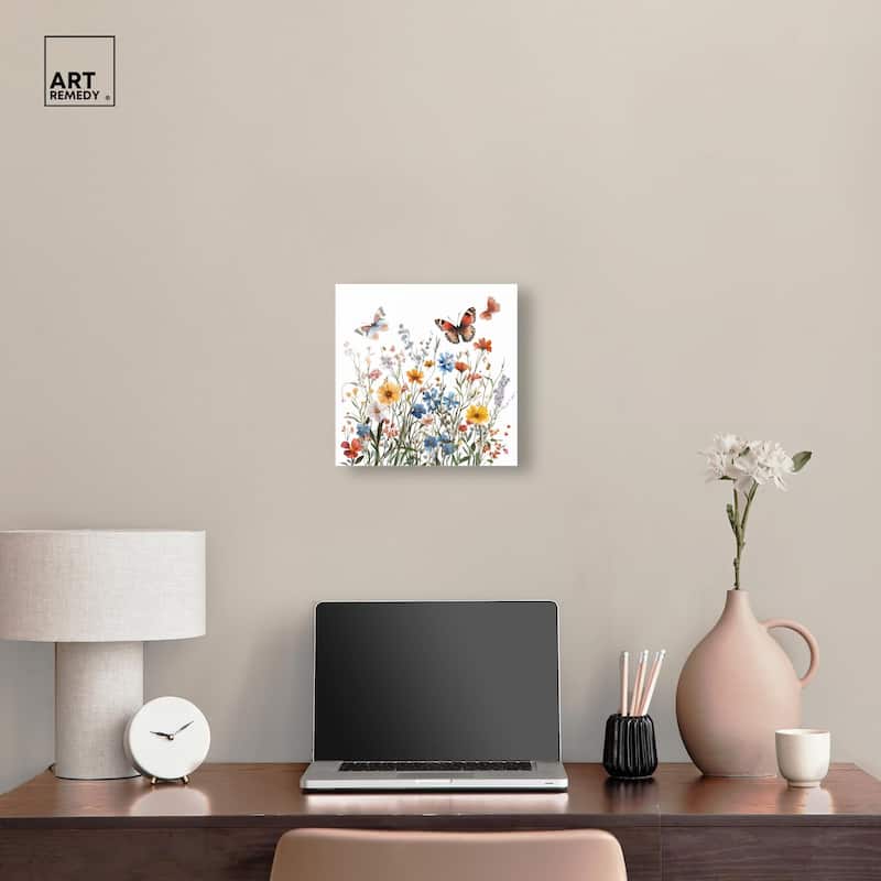 Garden of Fluttering Acrylic by Art Remedy, Ready to Hang