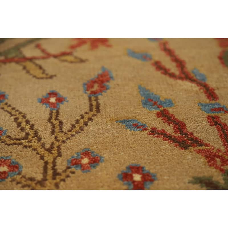 Light Brown Animals Ziegler Oriental Area Rug Hand-Knotted Wool Carpet - 7'9" x 9'8"