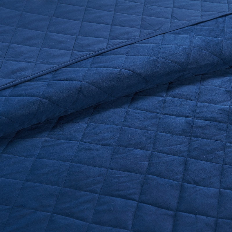 Serenta Velvet Quilts 5 Piece Ultra Soft Floor Touching Bedspread Set