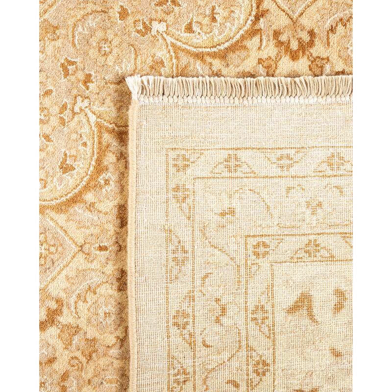 Overton Hand Knotted Wool Vintage Inspired Traditional Mogul Yellow Area Rug - 9 x 12