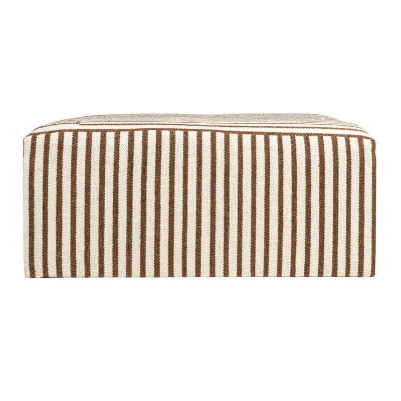 Wool Kilim Upholstered Coffee Table Ottoman