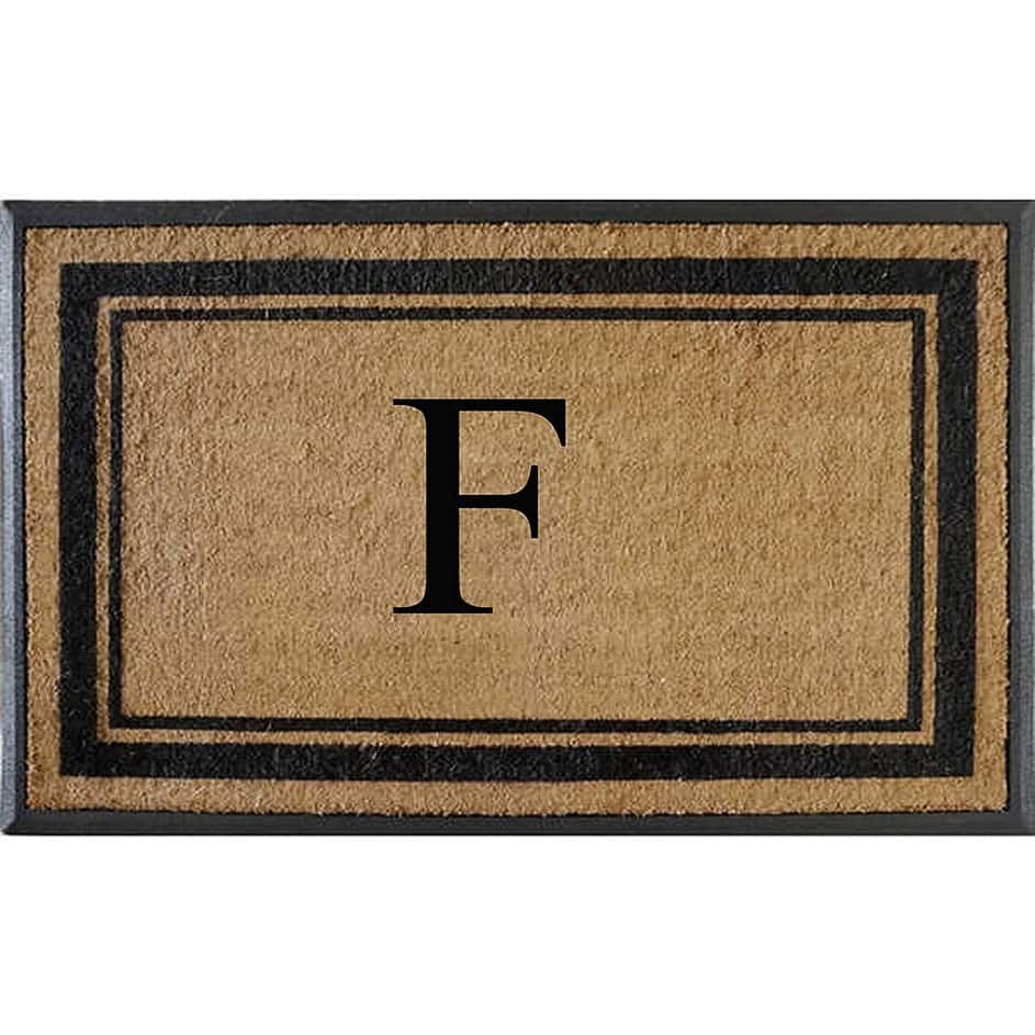 A1HC Markham Border Natural Flocked Rubber Large Doormat 30"x48"
