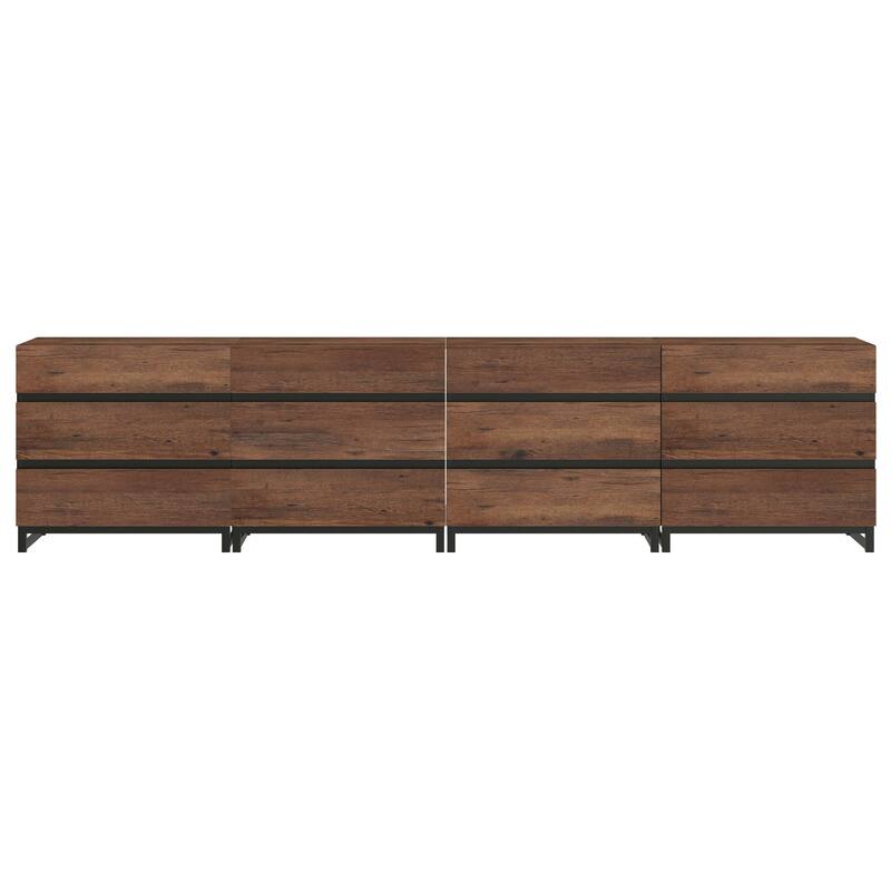WAMPAT 4 in 1 Multifunctional Sideboard Buffet Cabinets, Modern Sideboard with 12 Drawers, Accent Storage Cabinet Table