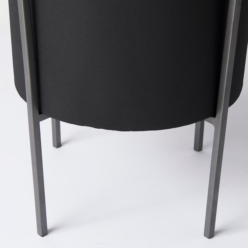 Claypoole Black Metal w/Silver Legs Plant Stands (Set of 3)