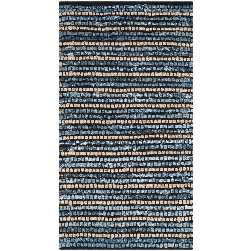 SAFAVIEH Handmade Cape Cod Leva Bohemian Jute Rug - 2'3" x 4' - Blue/Natural