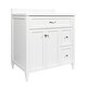 preview thumbnail 59 of 109, Vail 37" Bathroom Vanity with Cultured Marble Top Sink w/ Backsplash in White with White Basin