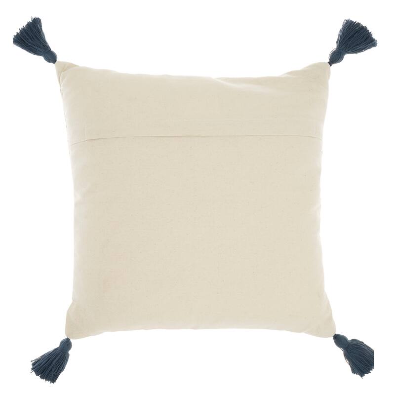 Mina Victory Life Styles Lattice With Tassels 18"X18" Indoor Throw Pillow