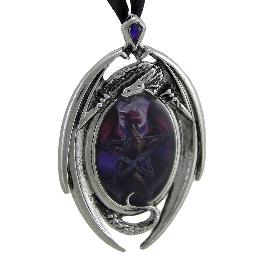 Shop Anne Stokes Lunar Magic Dragon Pentagram Cameo Pendant Necklace Overstock 17763160,Face Line Art Tattoo