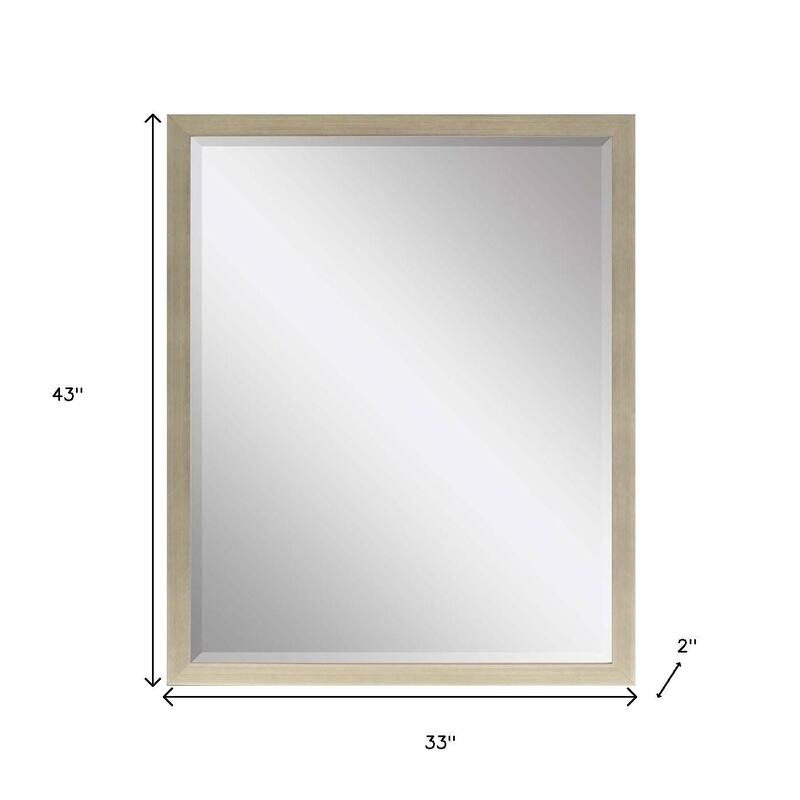 HomeRoots 43" Silver Wood Accent Mirror - 33.00 in. x 43.00 in. x 2.00 in.