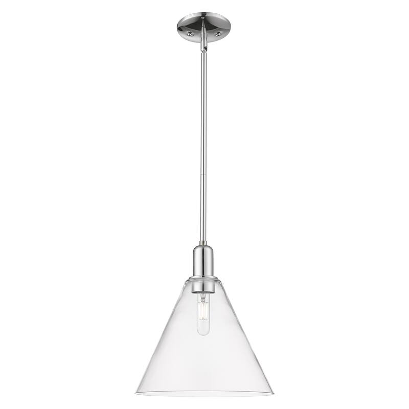 Innovations Lighting Endless Possibilities Arcadia - Berkshire Glass - 1 Light 12" Stem Hung Mini Pendant - Clear/Polished Chrome