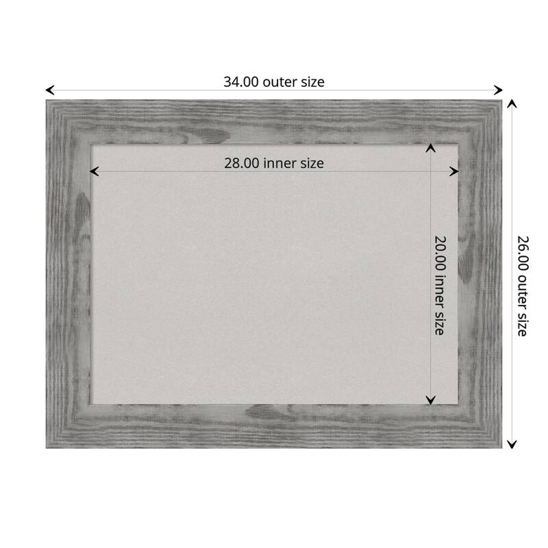 Bridge Black Wood Framed Grey Corkboard Bulletin Board